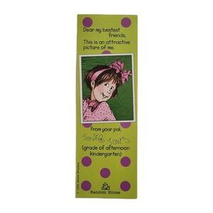 Vintage 90s Junie B. Jones Bookmark 1992 Denise Brunkus Reading List 676-76038-4